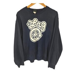 LRG MEN’S BLUE PULLOVER CREWNECK SWEATSHIRT –  SIZE MEDIUM – STREETWEAR GRAPHIC